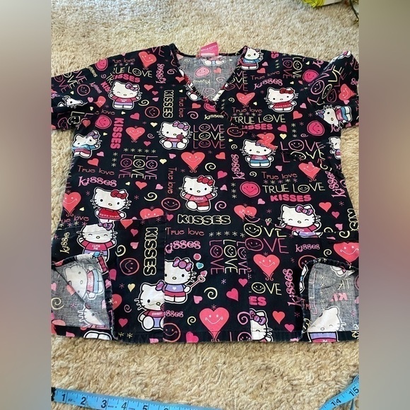 HELLO Kitty Short Sleeved Scrub Top - Picture 7 of 8